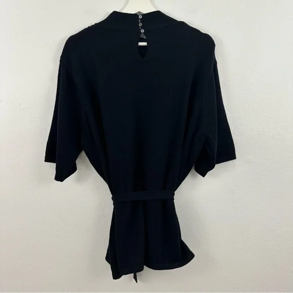 Talbots Women’s 100% Merino Wool Black Tie Front Sweater Size 2X - Picture 2 of 5